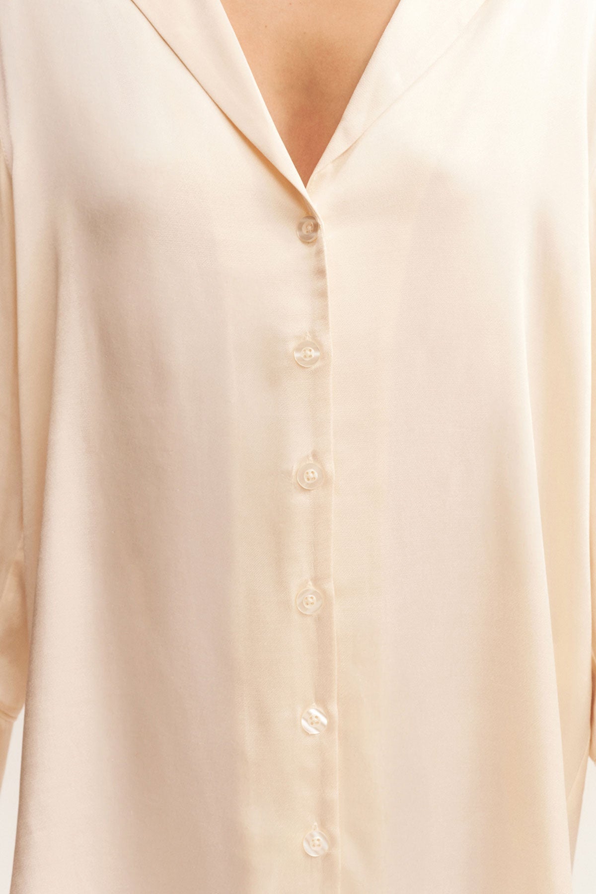 LA LUNE LOUNGE SHIRT DRESS - CREAM