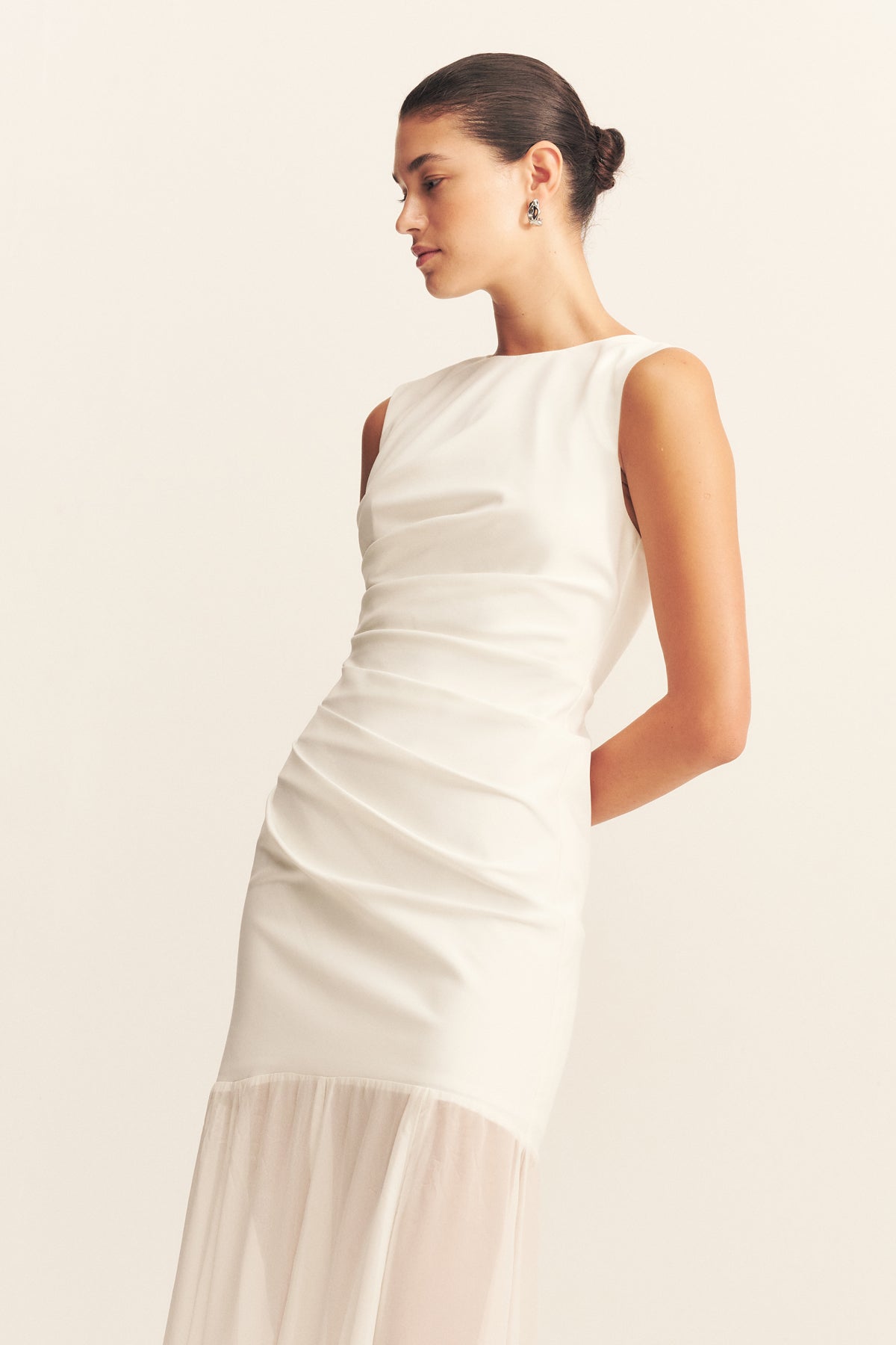LUNAR OPEN BACK DRAPED MAXI DRESS