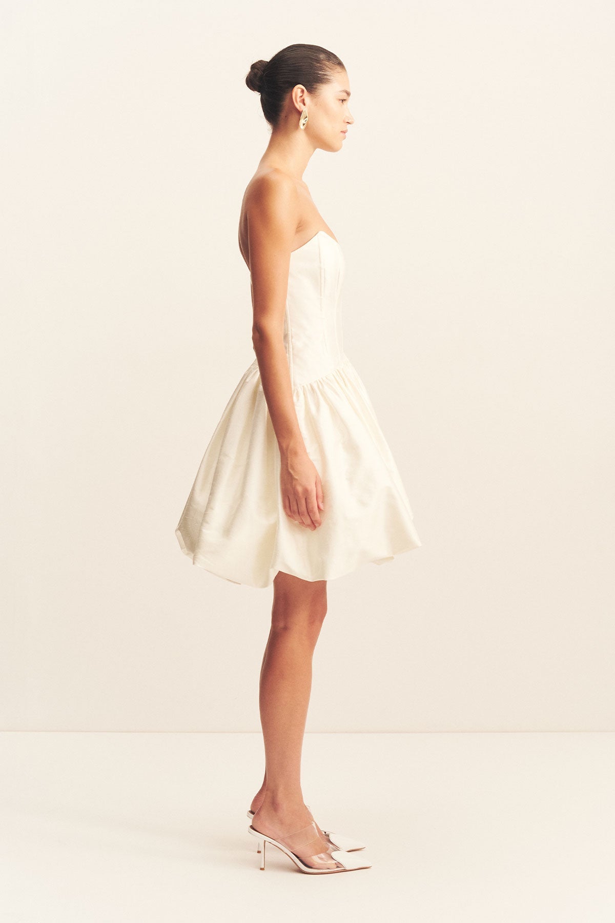 LUCERO HIGH LOW CORSET GOWN - IVORY