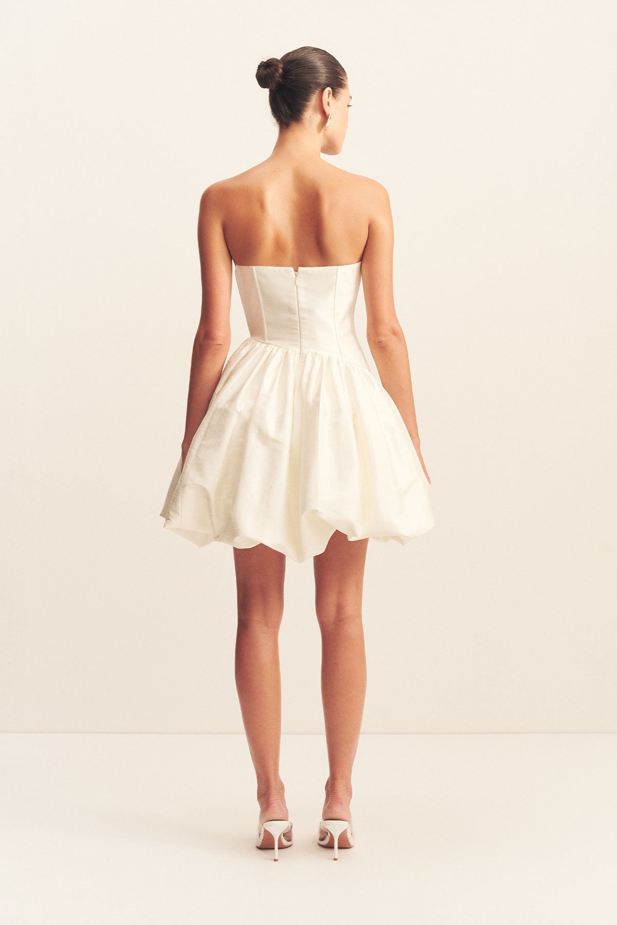 LUCERO HIGH LOW CORSET GOWN - IVORY