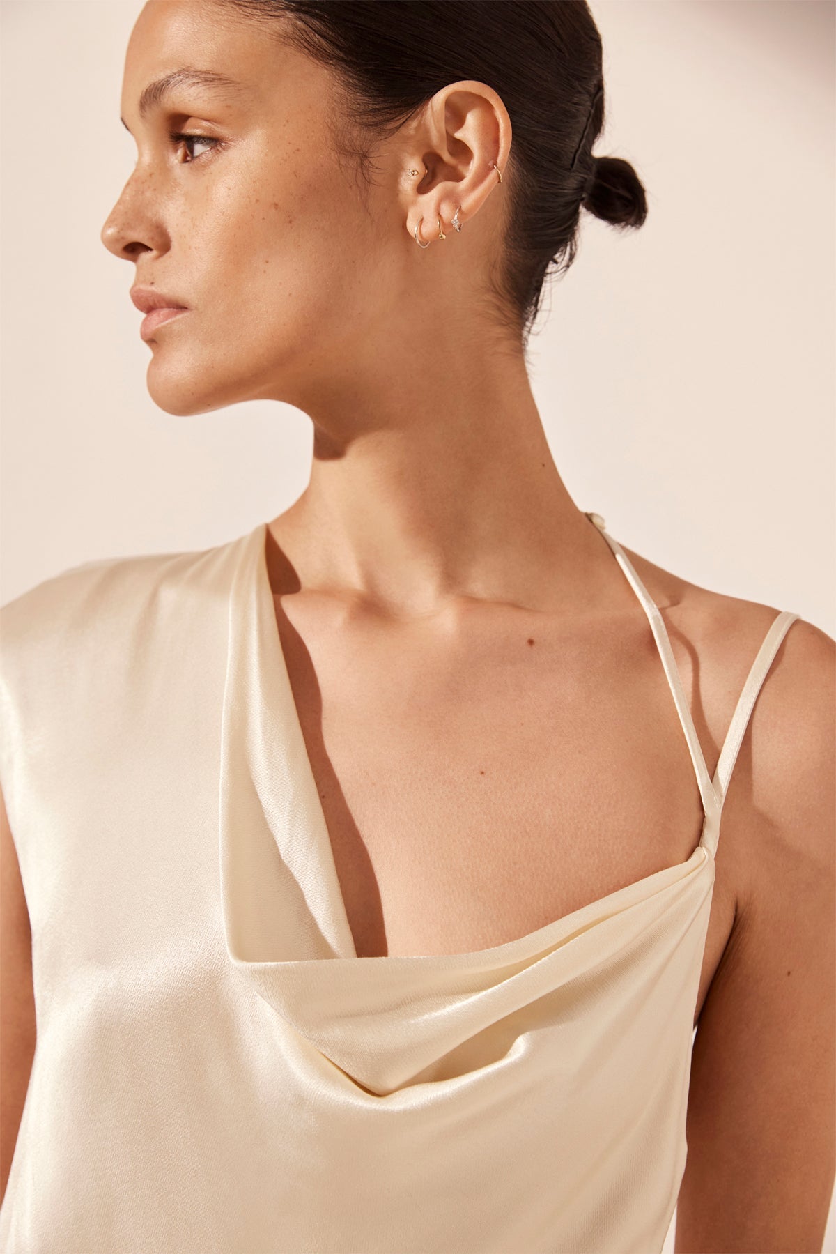 LA LUNE DRAPED MAXI DRESS - CREAM
