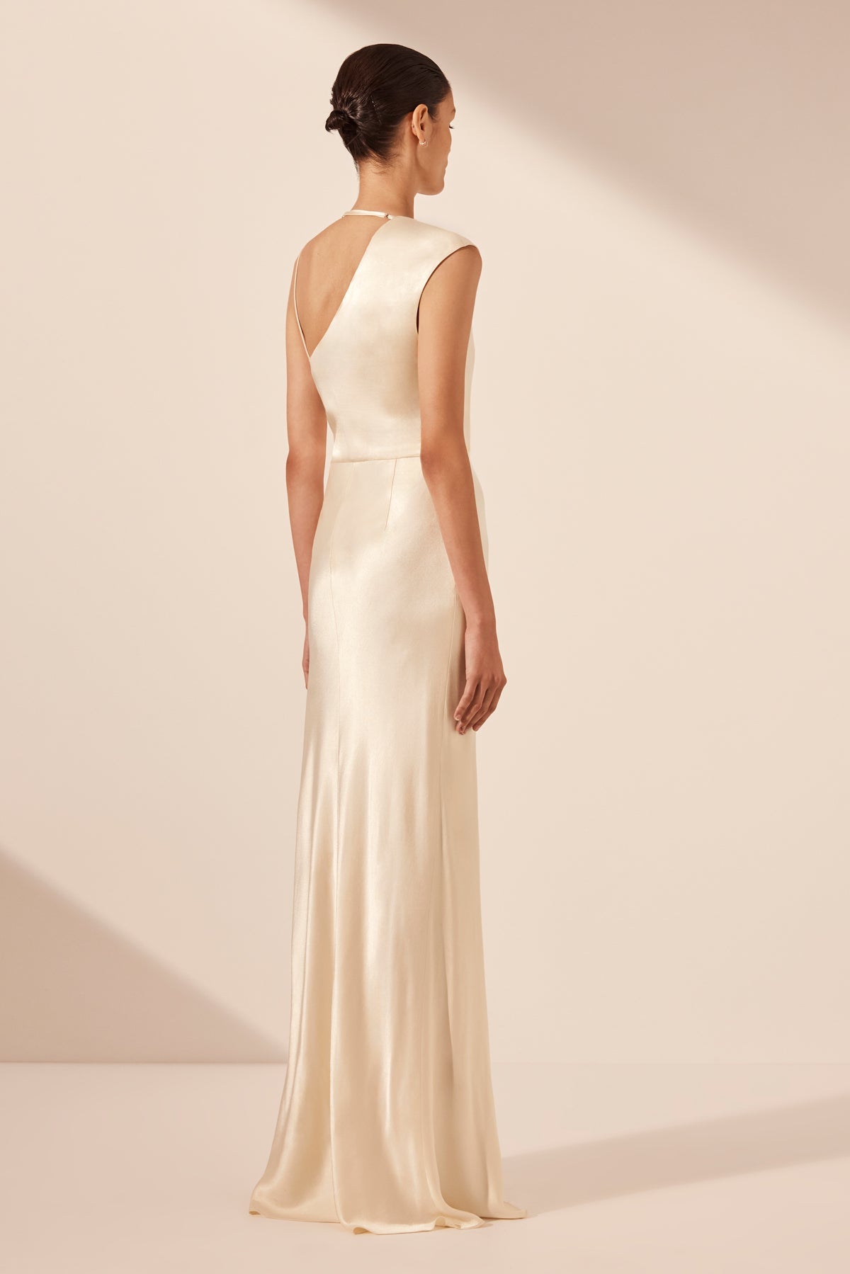 LA LUNE DRAPED MAXI DRESS - CREAM