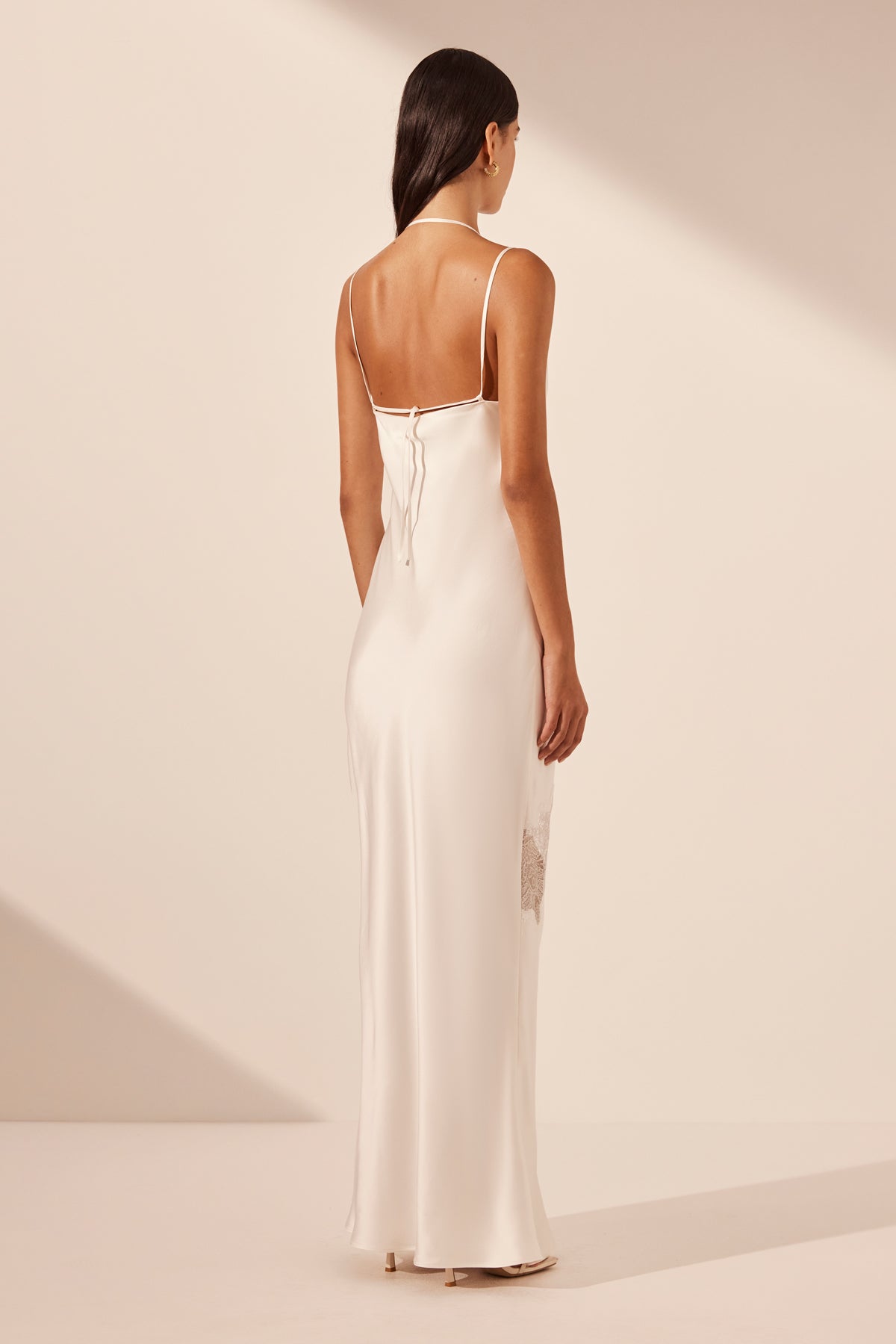 STRATUS LACE PANELLED MAXI DRESS - IVORY