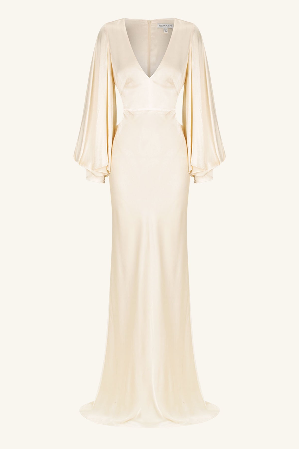 LA LUNE CIRCLE SLEEVE CUT OUT MAXI DRESS - CREAM