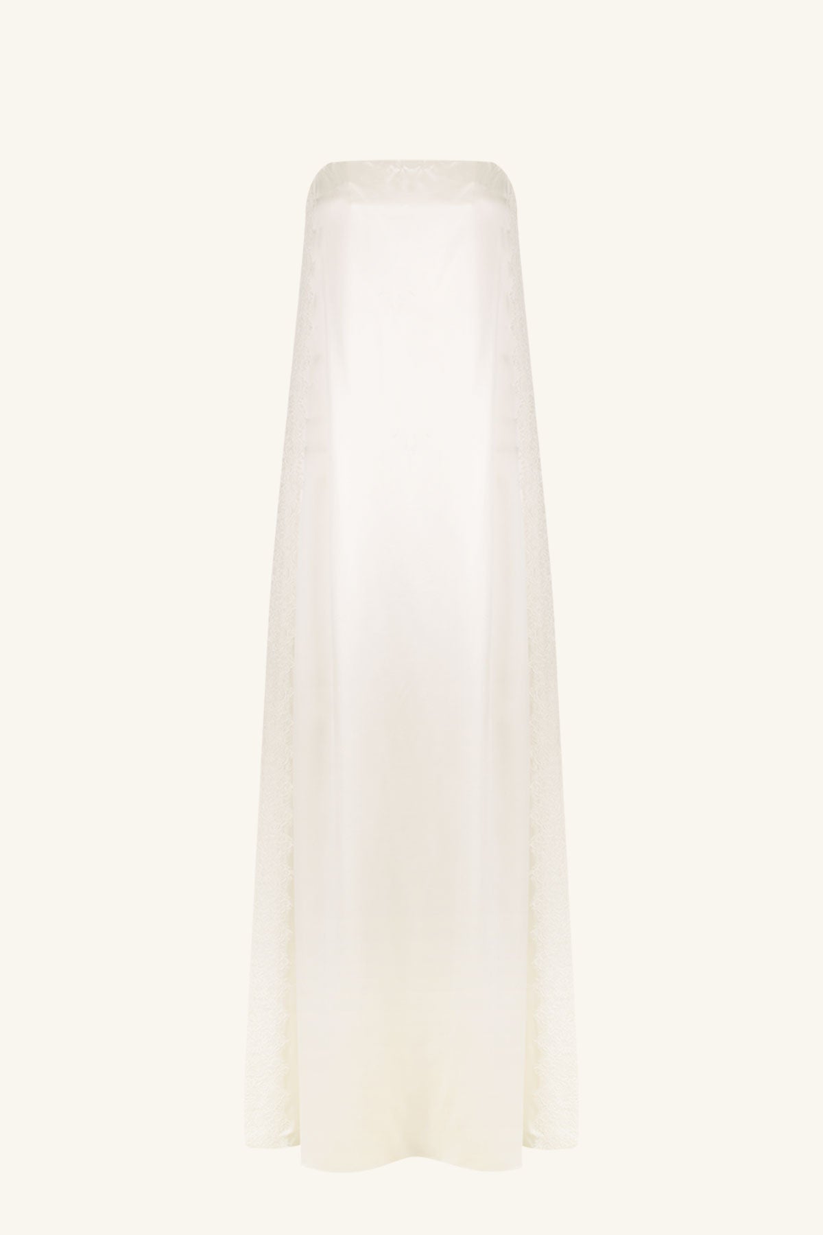 LA LUNE CUMULUS SILK STRAPLESS LACE COLUMN MAXI DRESS - IVORY