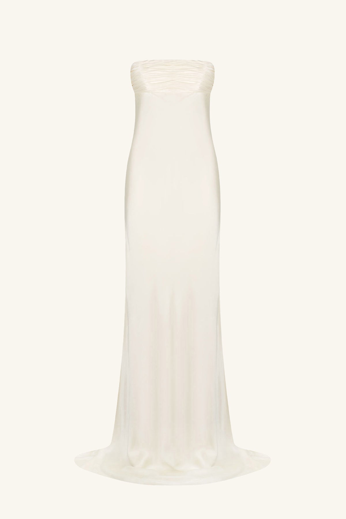 LA LUNE STRAPLESS RUCHED BODICE MAXI DRESS - CREAM