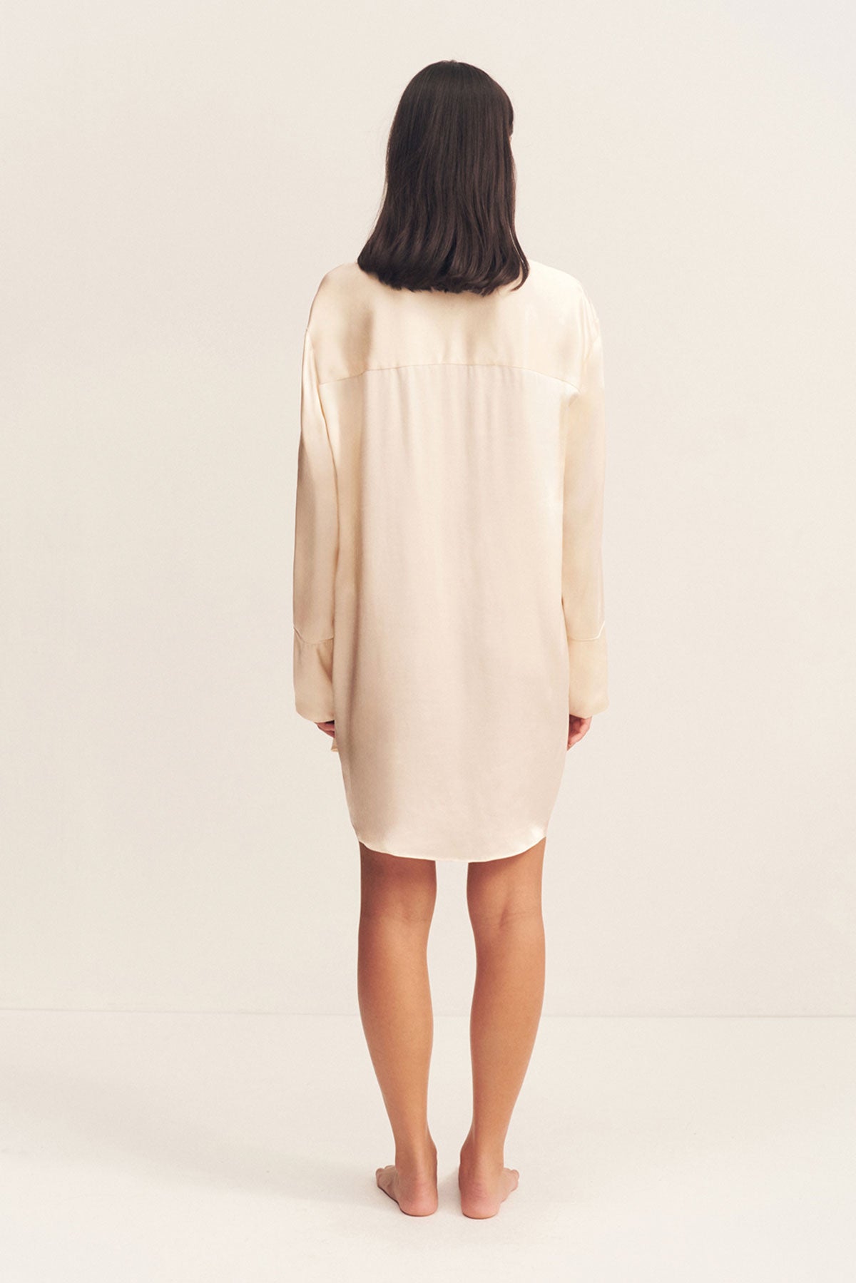 LA LUNE LOUNGE SHIRT DRESS - CREAM