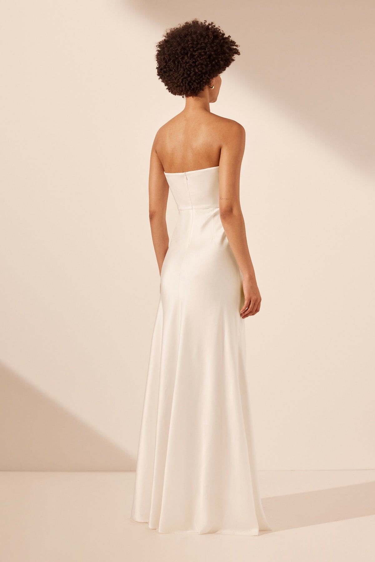 LA LUNE CUMULUS SILK STRAPLESS CORSET GOWN - IVORY