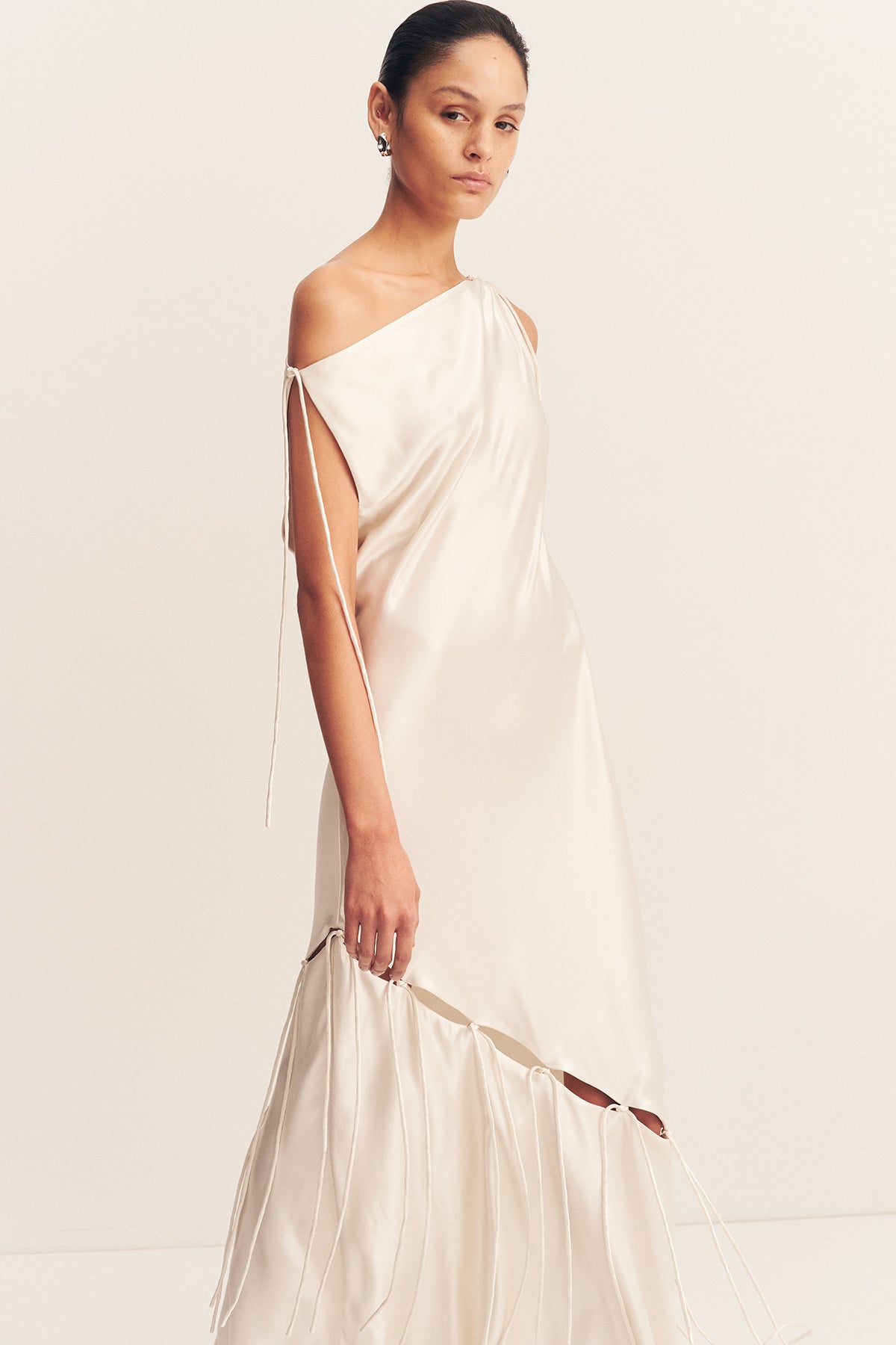 SAVANNA TIE MAXI DRESS - IVORY