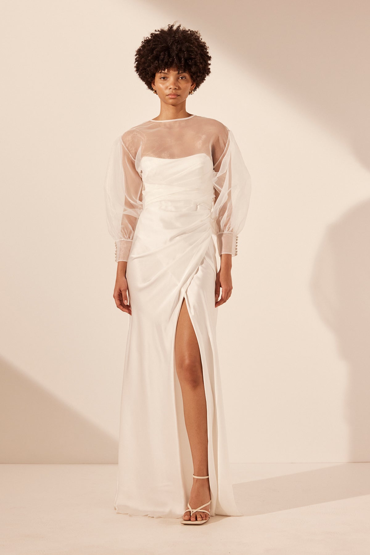 LA LUNE CUMULUS SILK STRAPLESS CORSET GOWN - IVORY
