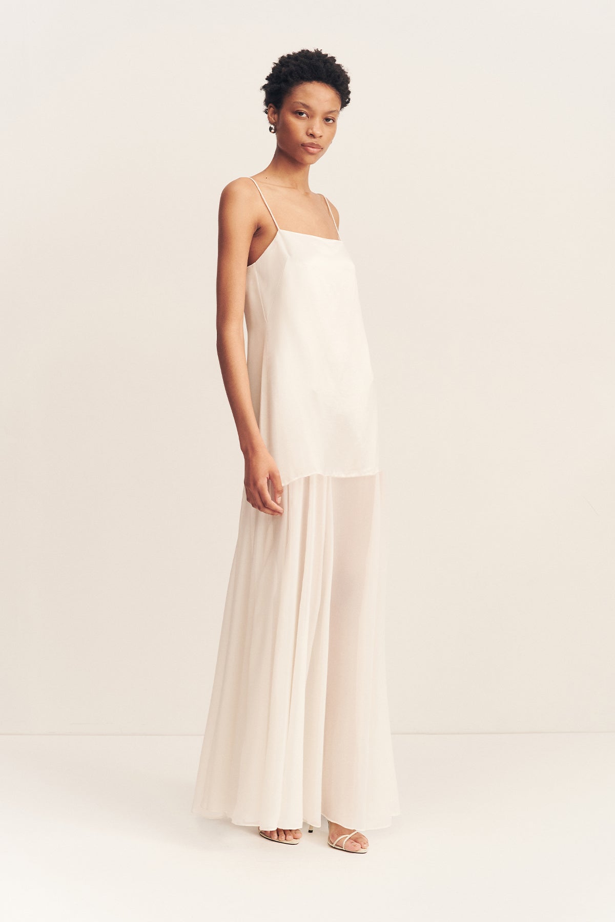 MORAYA DROPPED WAIST MAXI DRESS - IVORY