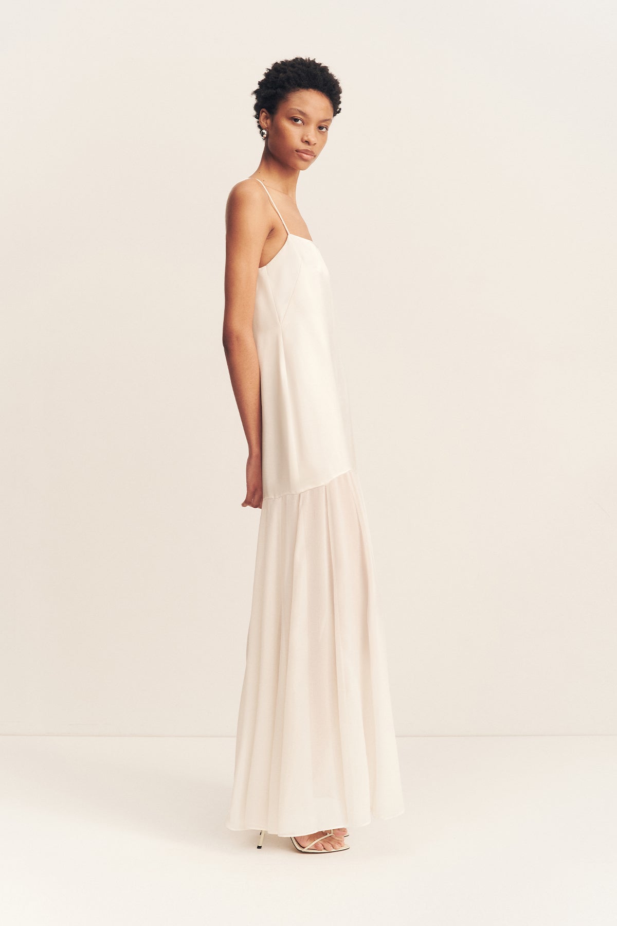 MORAYA DROPPED WAIST MAXI DRESS - IVORY
