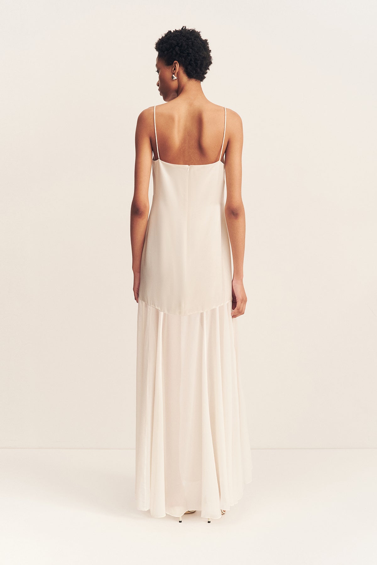MORAYA DROPPED WAIST MAXI DRESS - IVORY