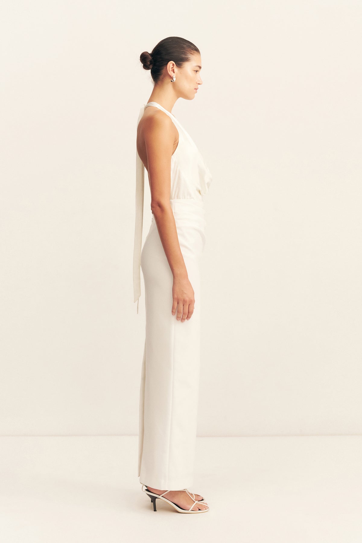 LUMINA CONTRAST COWL NECK MAXI DRESS