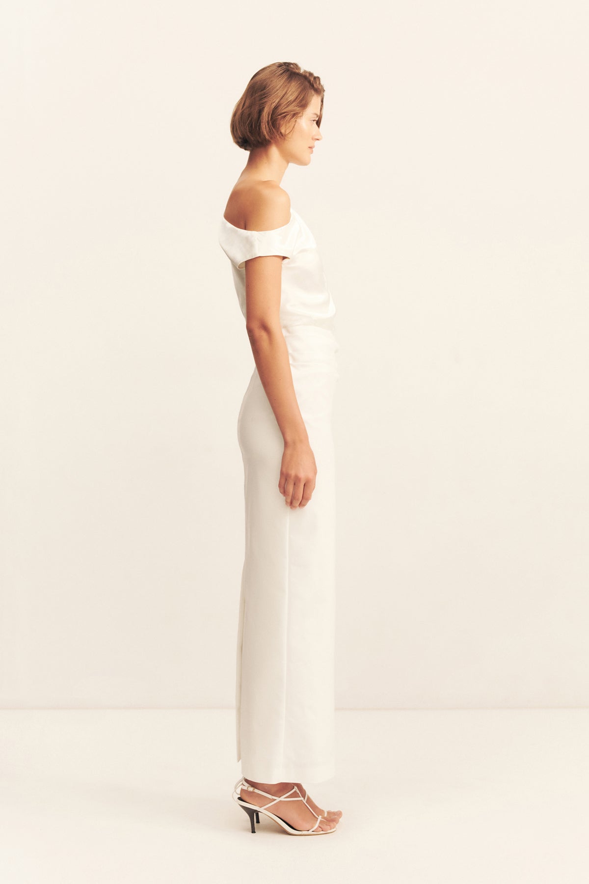 LUMINA CONTRAST DRAPED MAXI DRESS