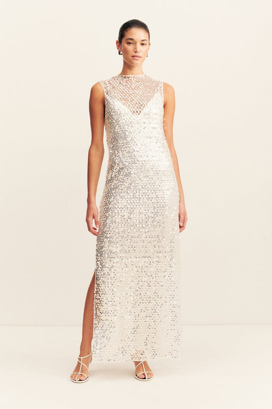 ASTERI HIGH NECK SLEEVELESS MAXI DRESS