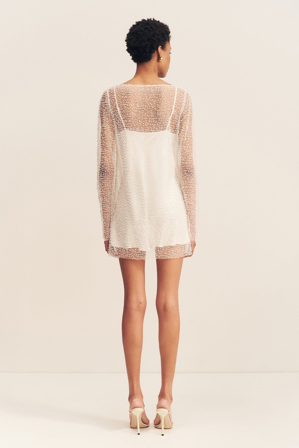 IRIDESCENT LONG SLEEVE MINI DRESS
