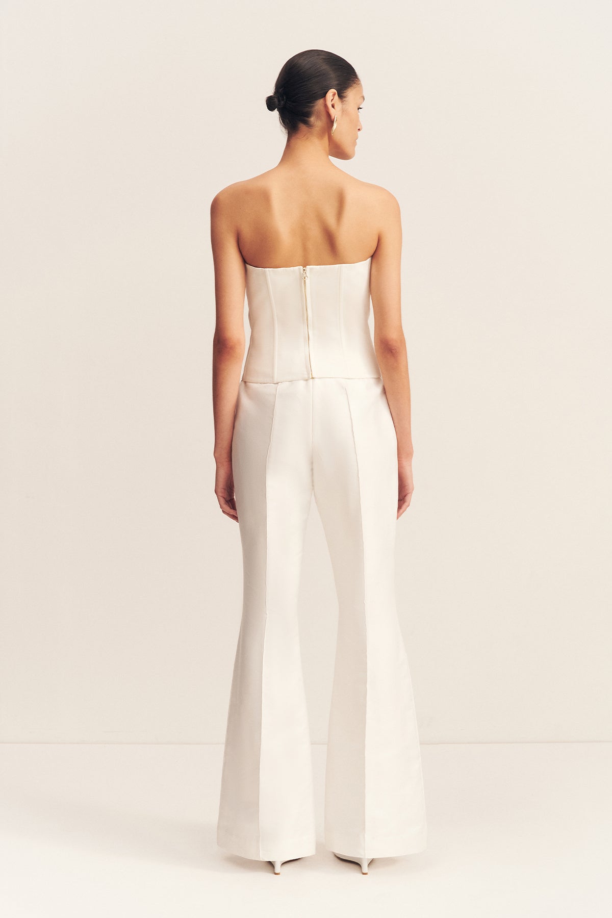 THEA PINTUCK FLARED PANT - IVORY