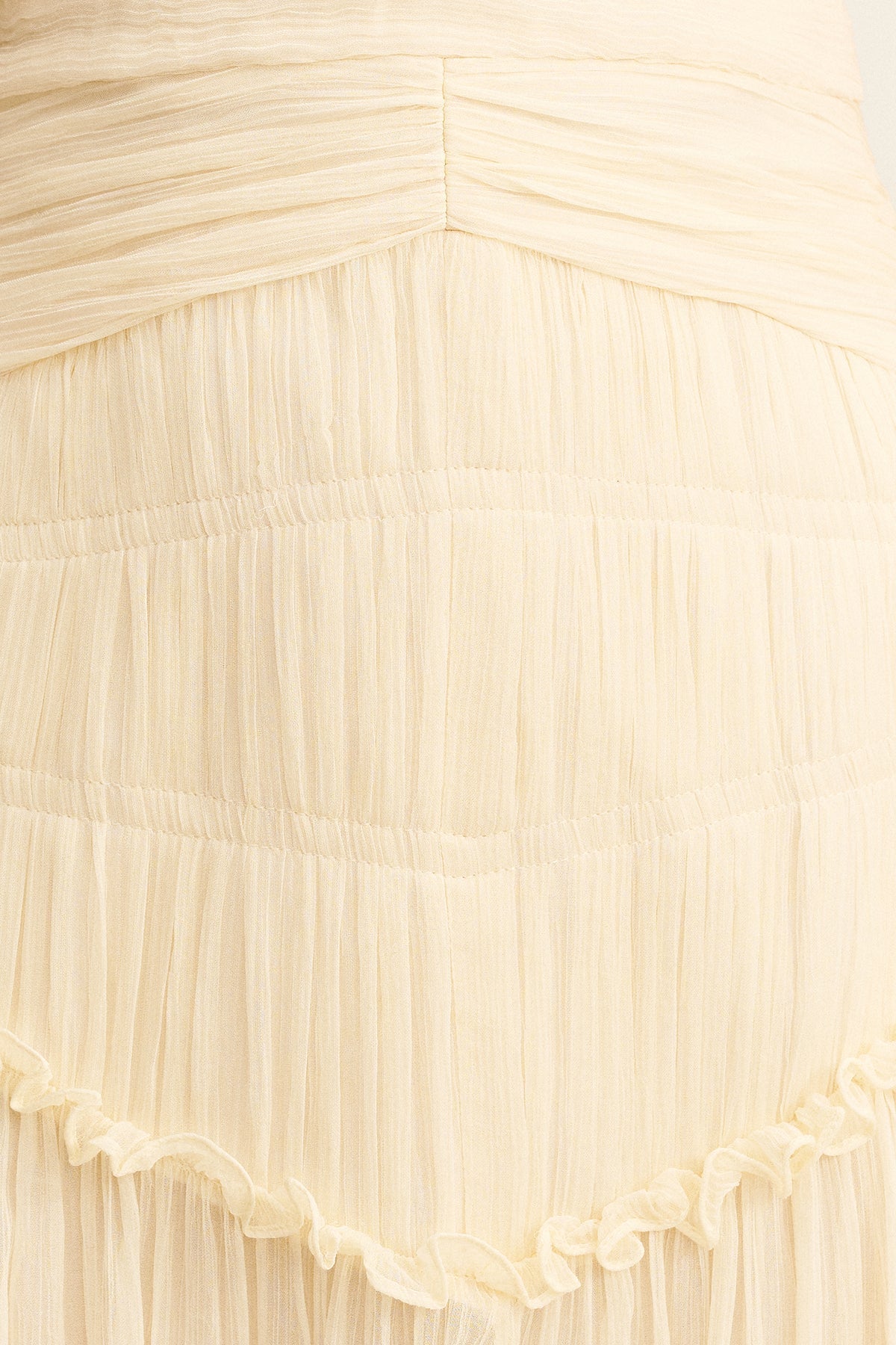 CLEMENCE HIGH NECK MIDI DRESS - CREAM