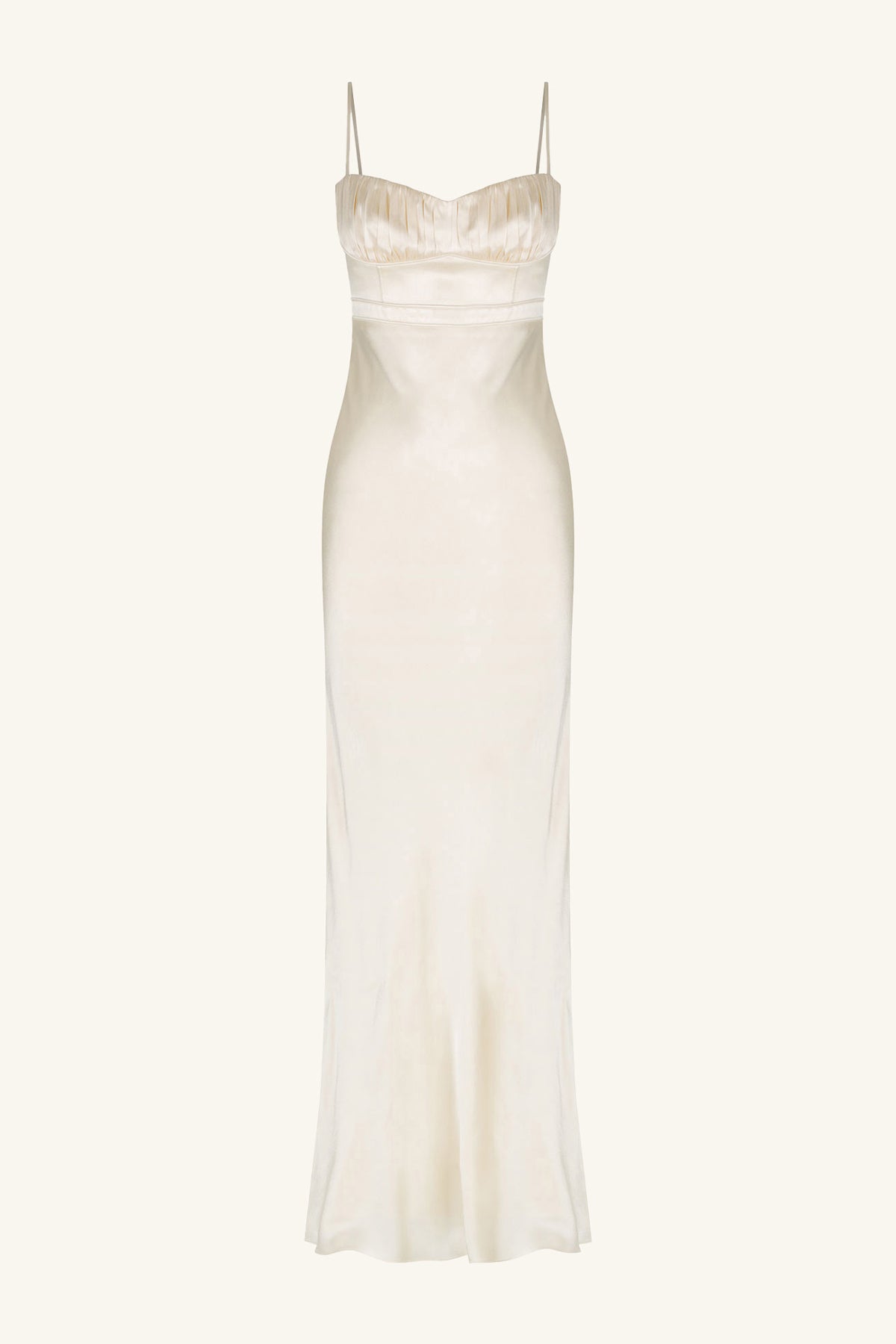 LA LUNE CORDED RUCHED MAXI DRESS - CREAM