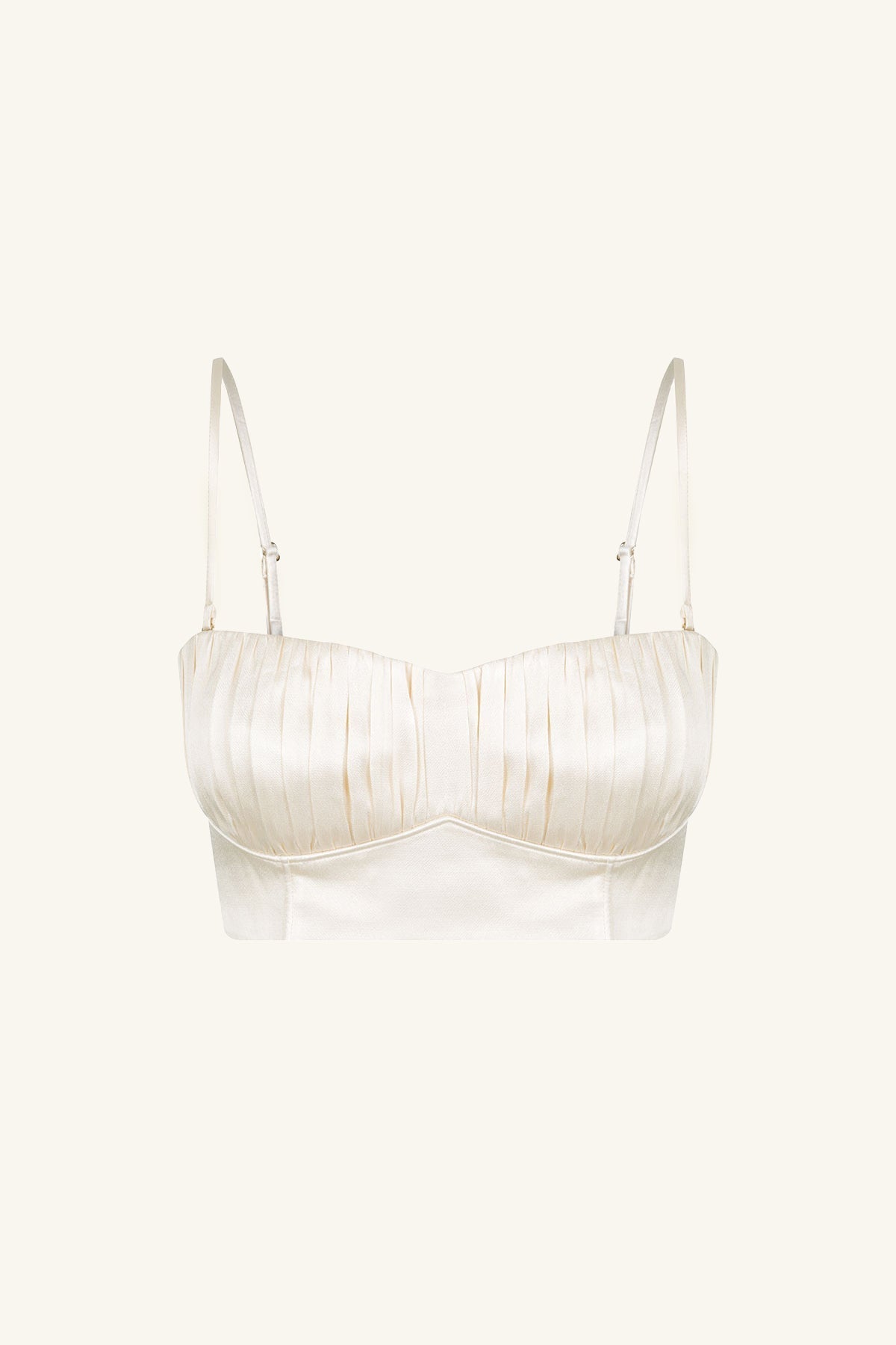 LA LUNE CORDED RUCHED BRALETTE - CREAM