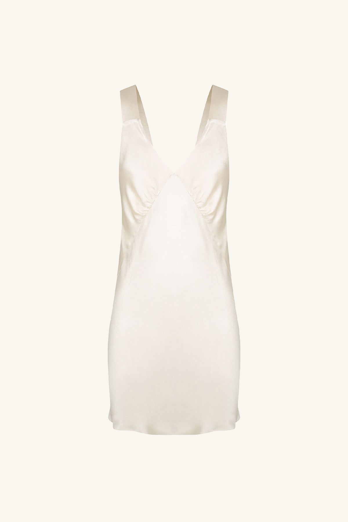 LA LUNE PLUNGED SLIP DRESS - CREAM