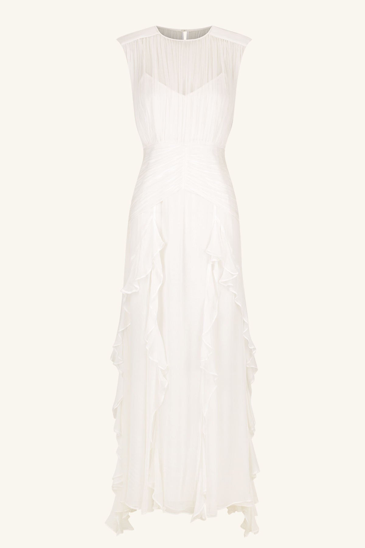 MARGOT ROUND NECK SLEEVELESS MAXI DRESS - IVORY