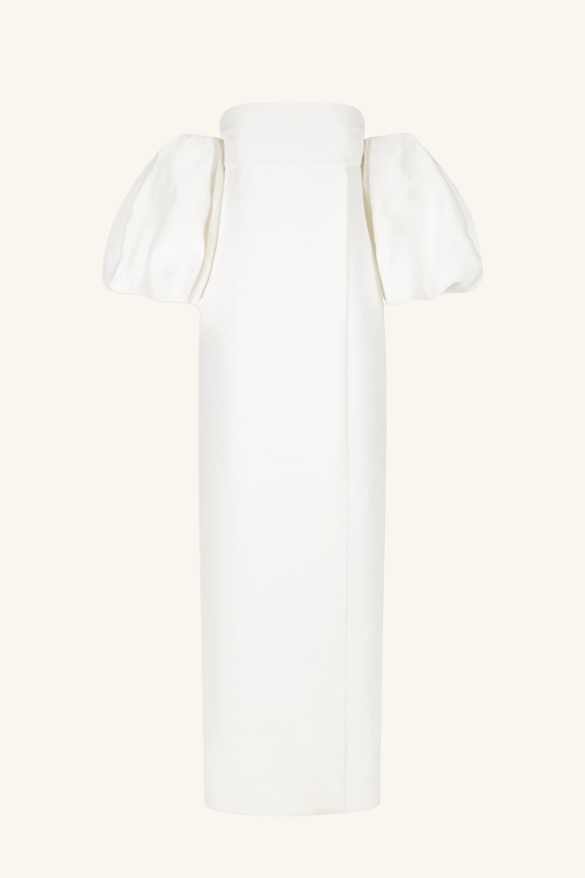 LA LUNE OTTO PUFF SLEEVE COLUMN MAXI DRESS - IVORY