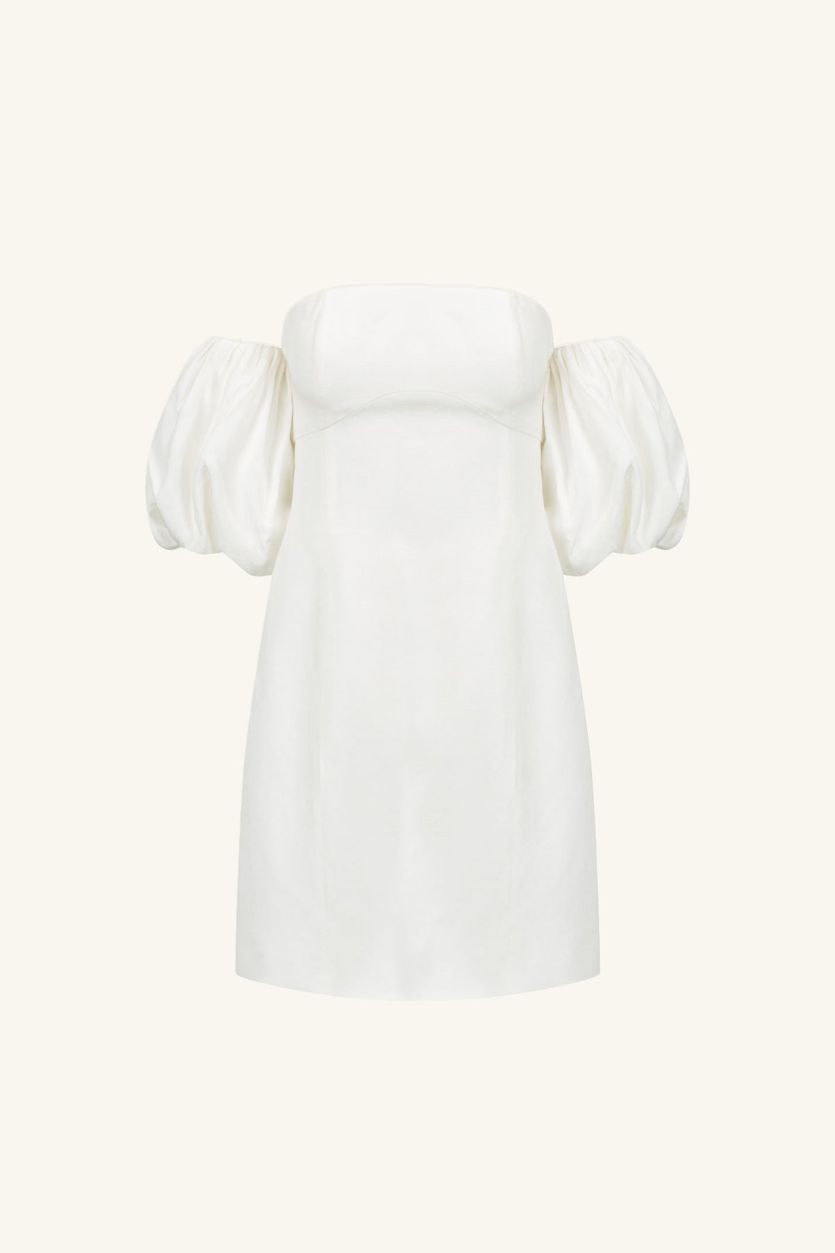 LA LUNE OTTO PUFF SLEEVE CONTOUR MINI DRESS - IVORY