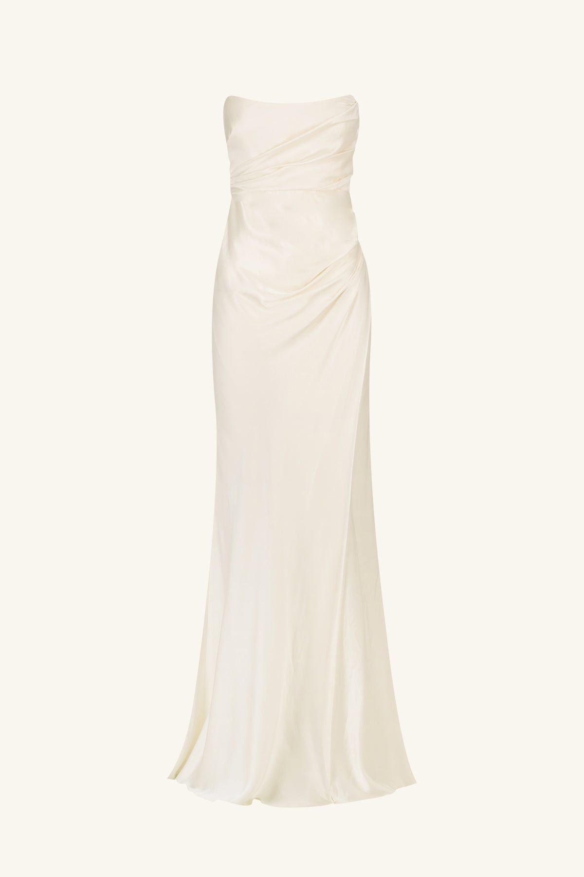 LA LUNE CUMULUS SILK STRAPLESS CORSET GOWN - IVORY