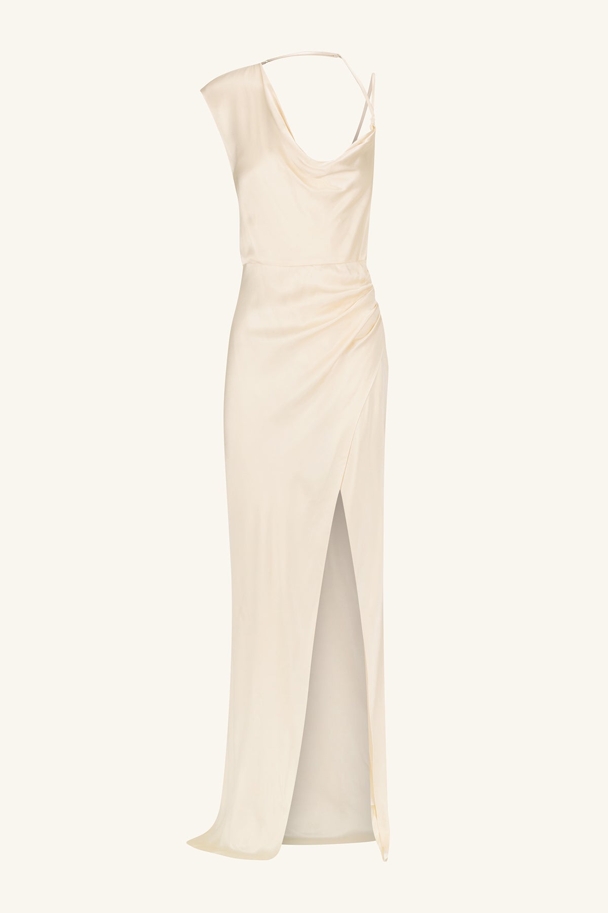 LA LUNE DRAPED MAXI DRESS - CREAM