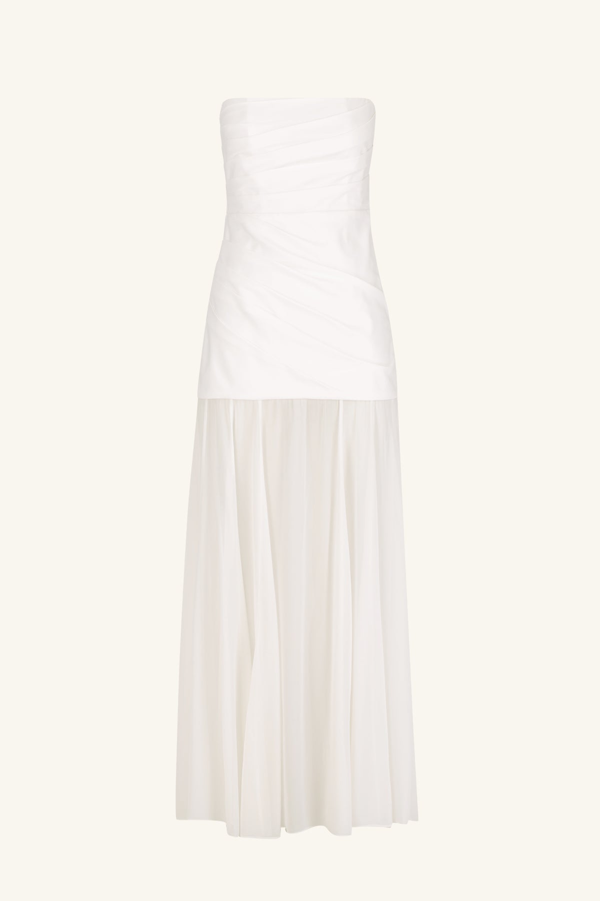 LUNAR STRAPLESS DRAPED MAXI DRESS
