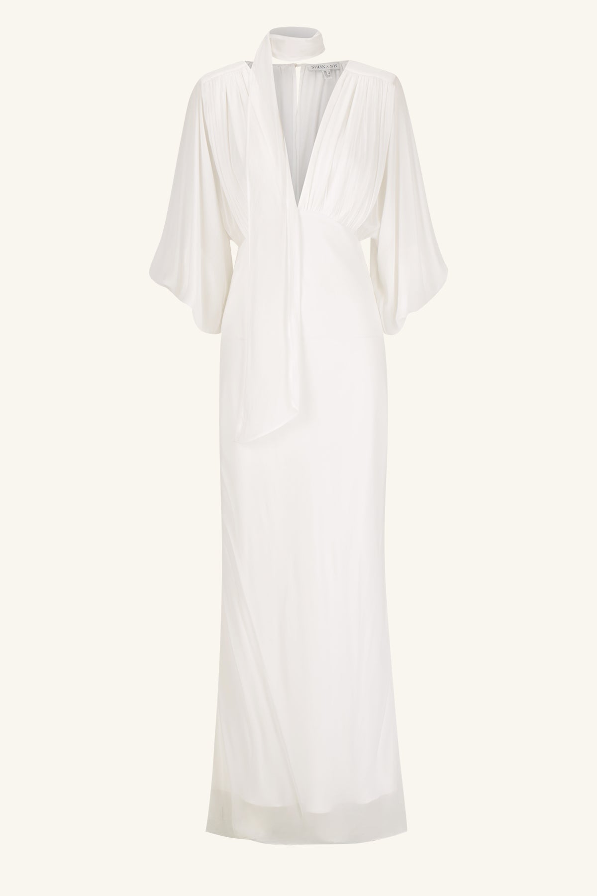 LIRA PLUNGE BALLOON SLEEVE MAXI DRESS - IVORY