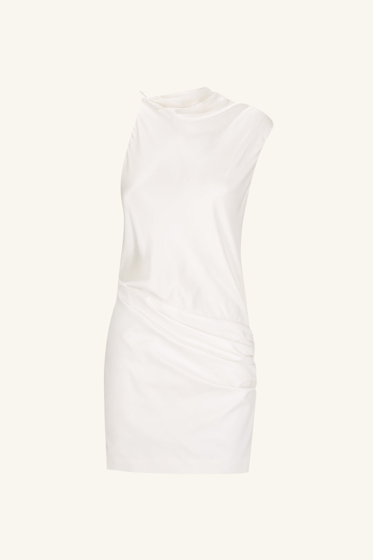 LUMINA CONTRAST DRAPED COWL MINI DRESS