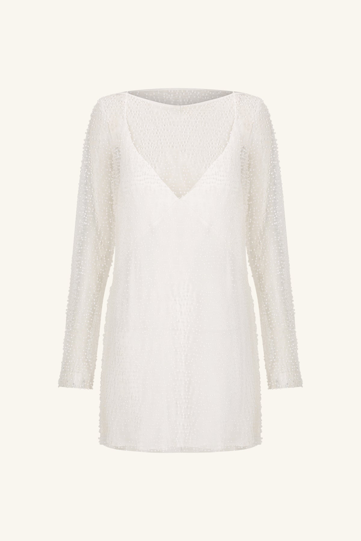 IRIDESCENT LONG SLEEVE MINI DRESS