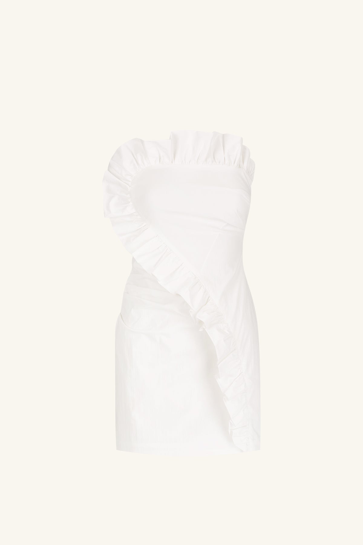 CAMPBELL RUFFLE MINI DRESS - WHITE