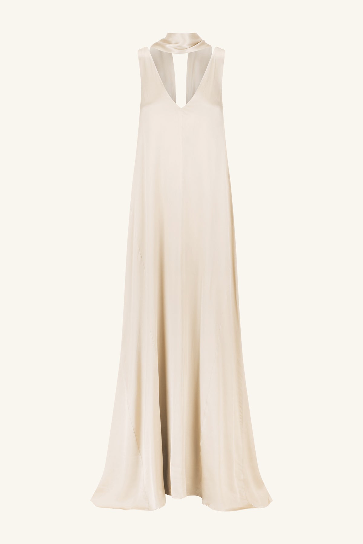 LA LUNE SCARF PANELLED MAXI DRESS - CREAM