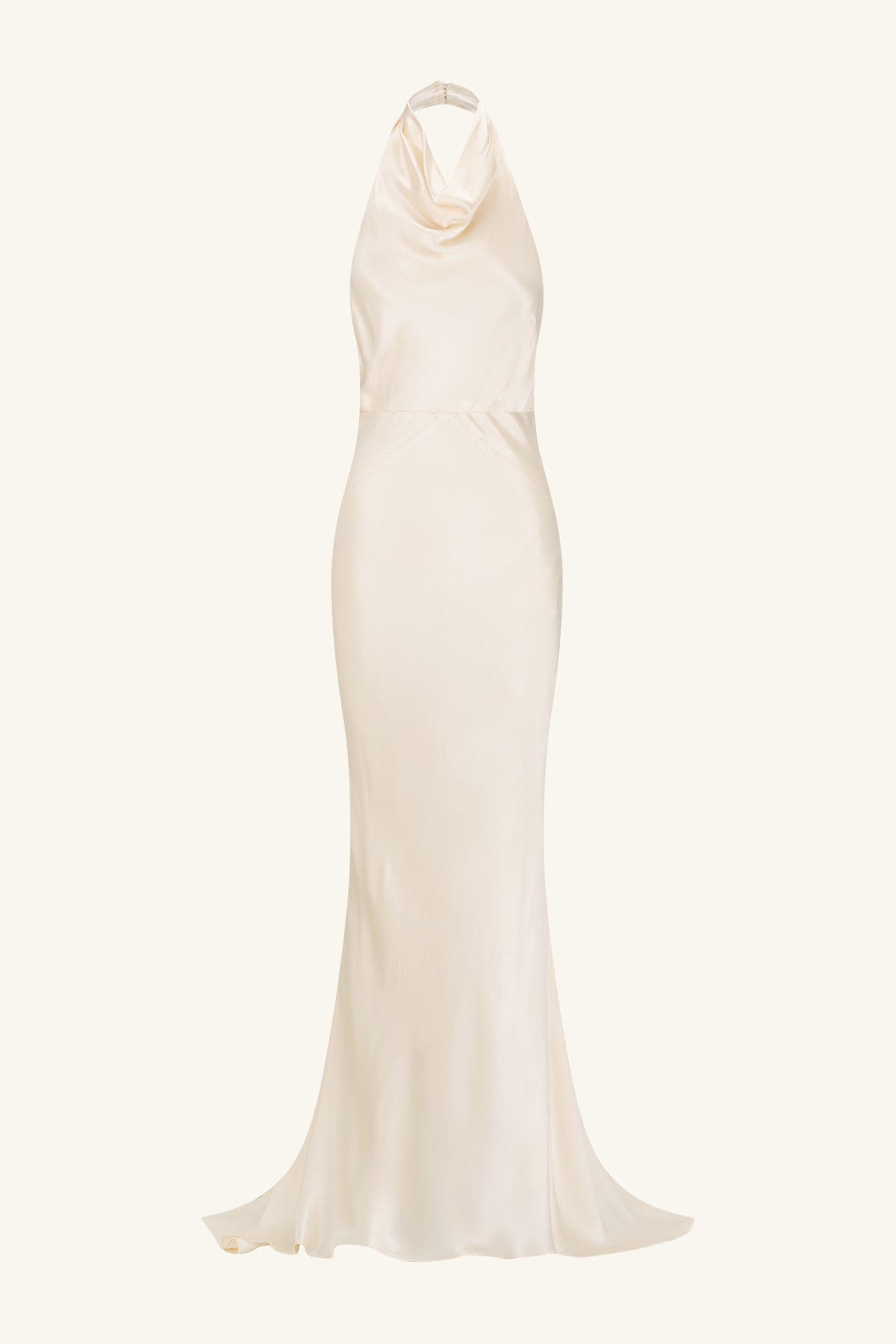 LA LUNE HIGH COWL OPEN BACK GOWN - CREAM