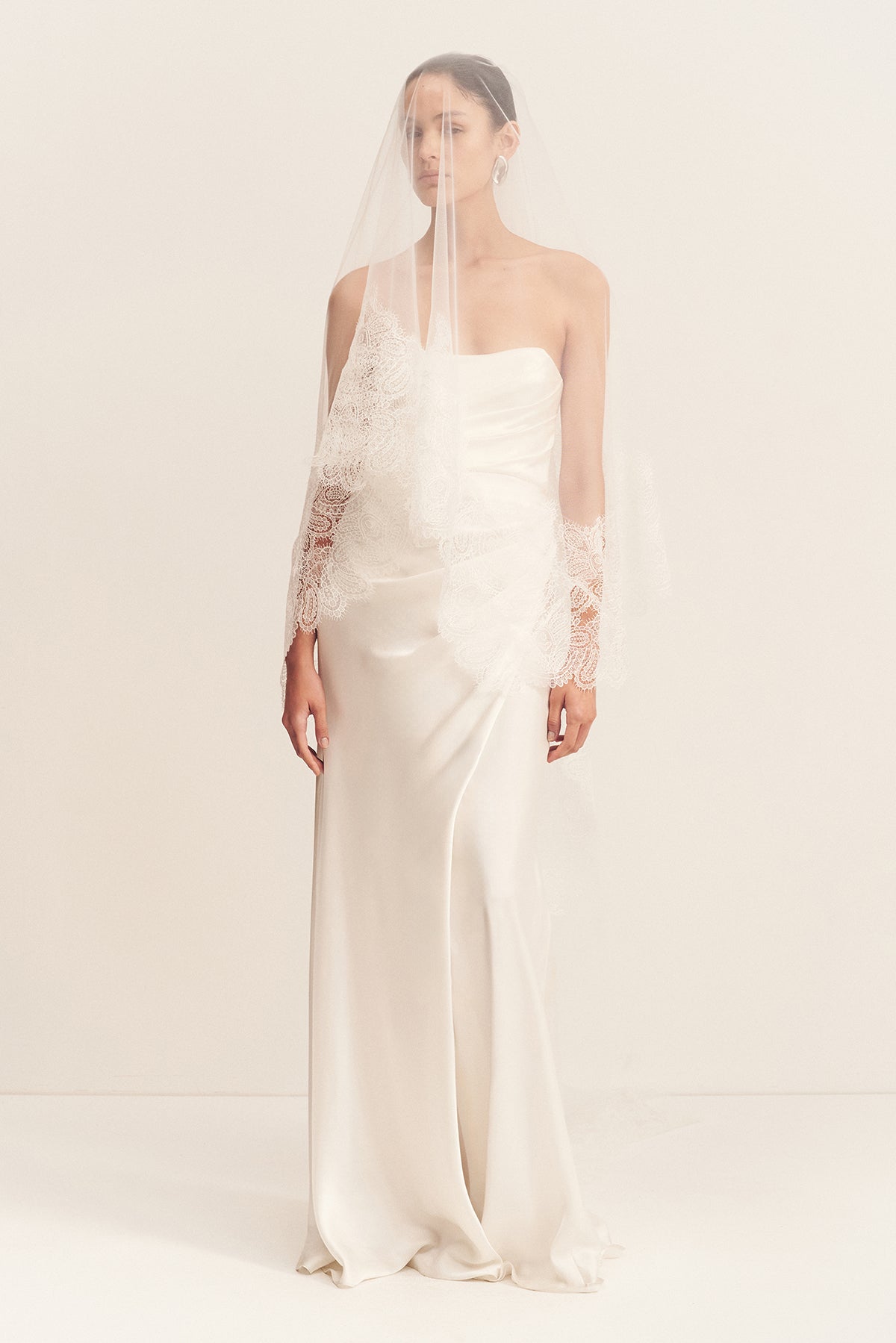 LA LUNE CUMULUS SILK STRAPLESS CORSET GOWN - IVORY